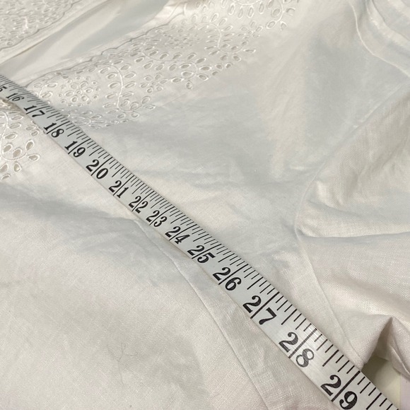 Lucy & Laurel White 100% Linen Eyelet Embroidered Jacket Plus Size 3X Woman - Picture 6 of 8
